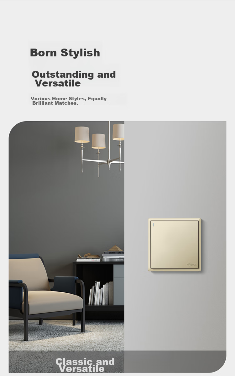 BULL G36 Series Triple Single-Control Switch G36K311 Champagne Gold Flush Mount 9