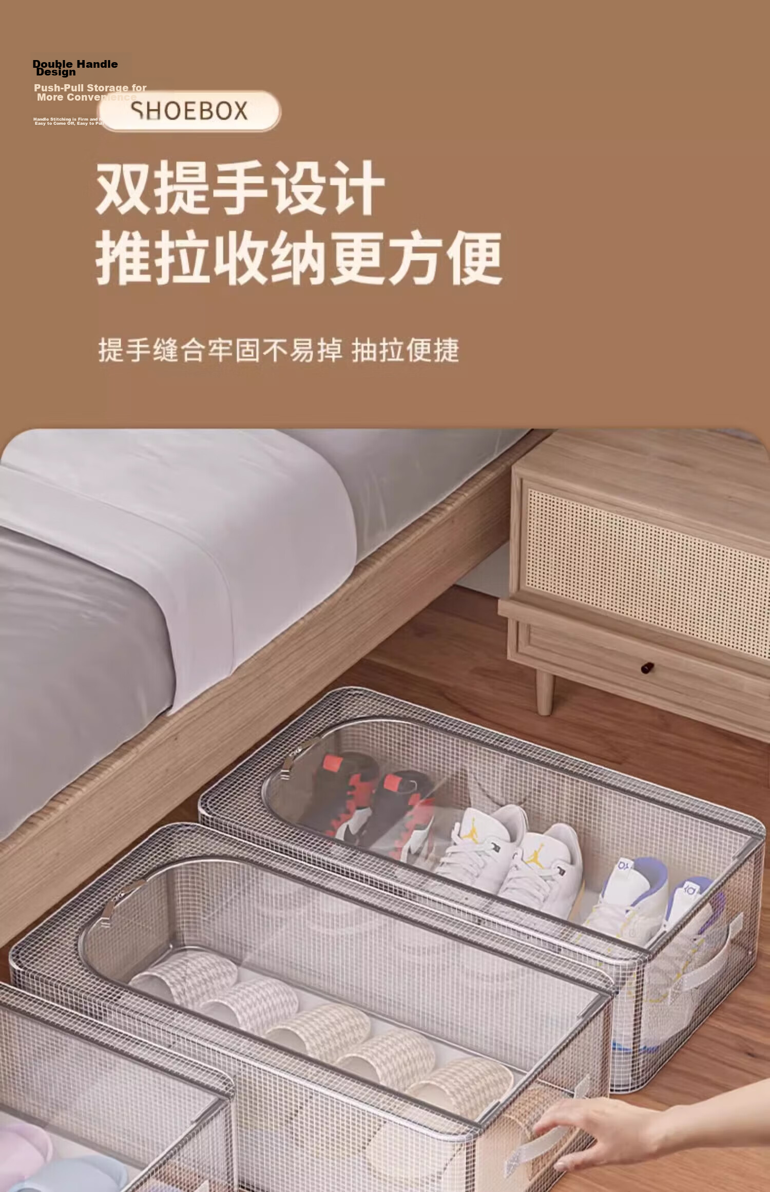 Hakkai Bird Shoe Storage Organizer Space-Saving Transparent Under-Bed Shoe Rack Shoe Box Storage Container Clear Shoe Shelf 10