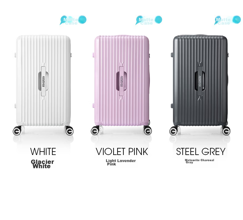 Mei Travel Luggage Deep Compartment Trolley Large Capacity Travel Suitcase PC Material TRUNK 79B Glacier White 30 Inch 22