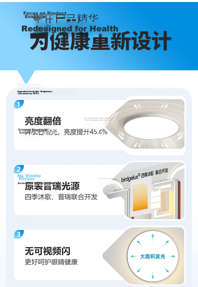 MICOE Ceiling Light, LED Bedroom Lighting Fixture, Balcony Hallway Dining Room Simple Zhongshan Lamp, Bright White Series 9