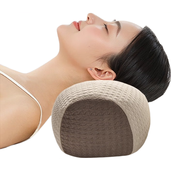 J.Sir Buckwheat Neck Pillow Cervical Support Pillow Adult Deep Sleep Round Traction Pillow