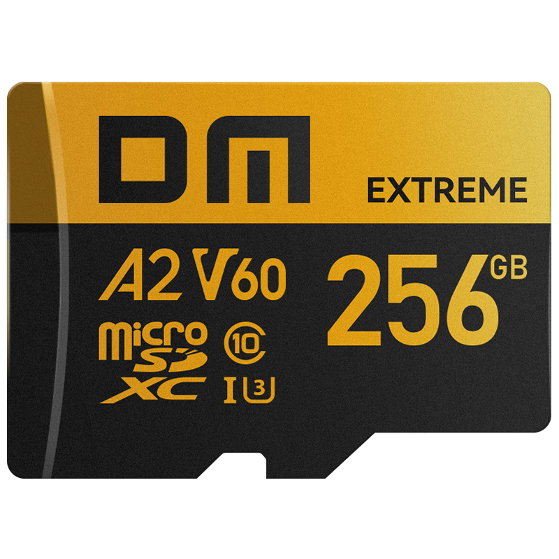 DM Daimai 256GB TF (MicroSD) Memory Card V60, 4K Ultra HD High-Speed Drone Monitoring Car Recorder Game Console Action Camera Storage Card