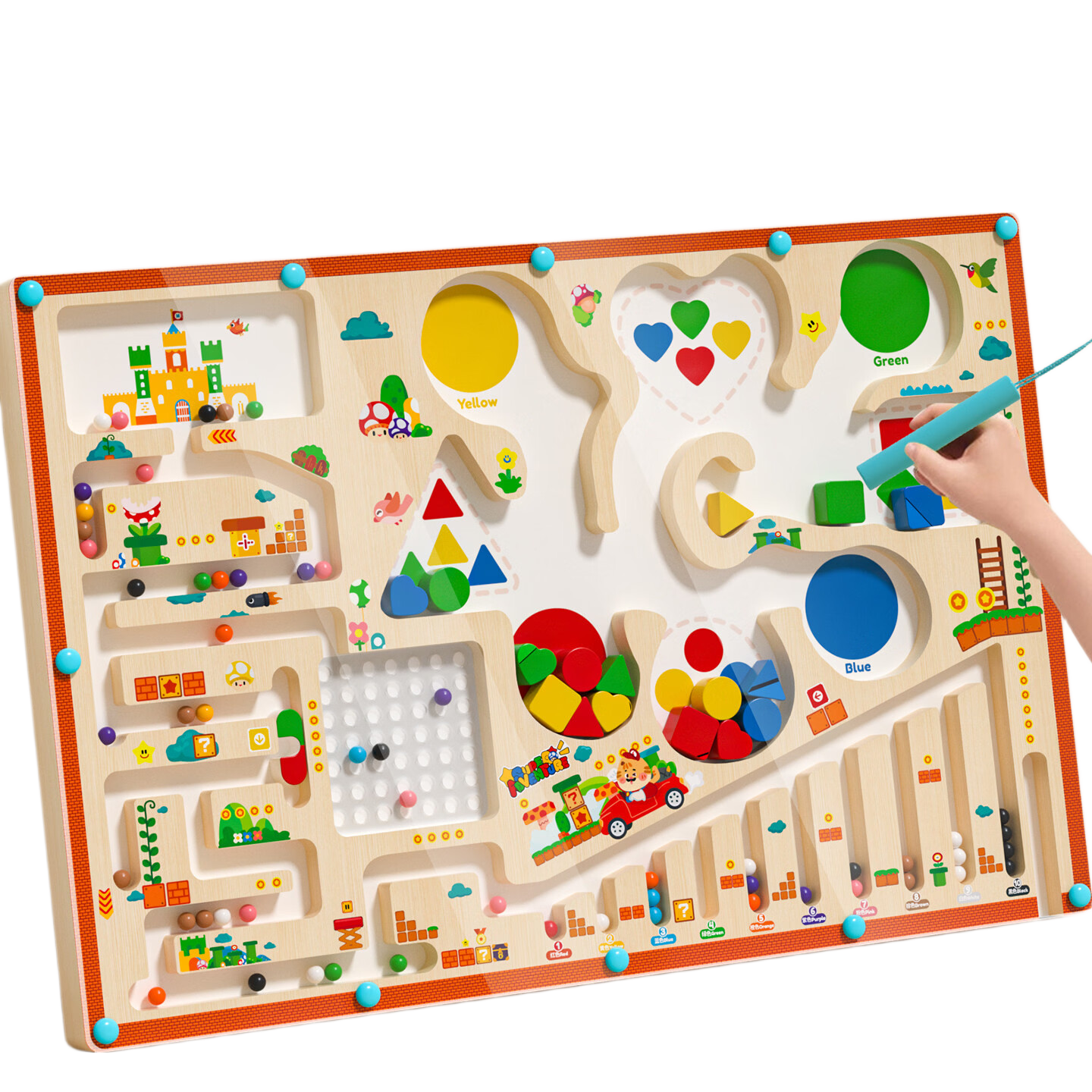Lankupa Magnetic Maze Rolling Ball Focus Training Pen Educational Toy for Children Ages 3-6 Birthday Gift for Boys and Girls