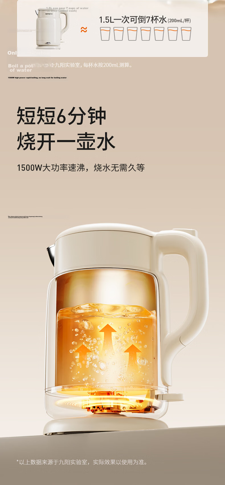 Joyoung Electric Kettle 1.5L 316L Stainless Steel Insulated Temperature Control Kettle K15FD-W117 12