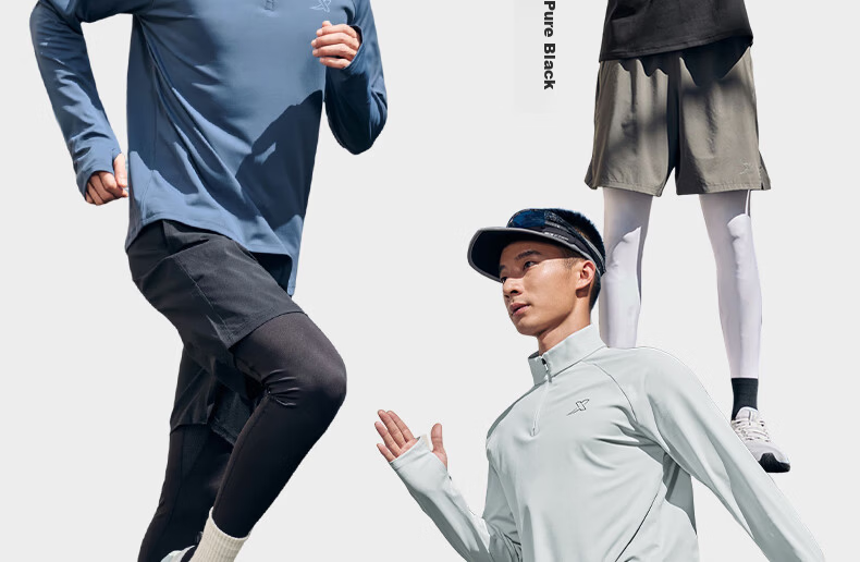 Xtep Men's Quick-Dry Long Sleeve Sports Shirt with Half-Zip, Breathable Fitness Running Outdoor Top 19
