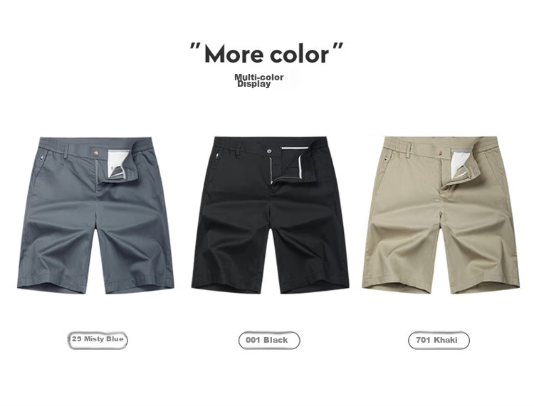 Dance with Wolves [With Mulberry Silk] Casual Commuter Stretch Lightweight Breathable Men's Casual Shorts 129 Haze Blue 38 7