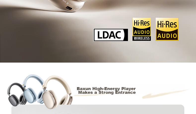 IKF Mars [Patent Dual-Sided Four-Drive Loop] Over-Ear Noise-Cancelling Bluetooth Headphones, Wireless And Wired, LDAC Protocol, Adaptive Noise Reduction, E-Sports Gaming, Low Latency, Distant Peak Blue 7