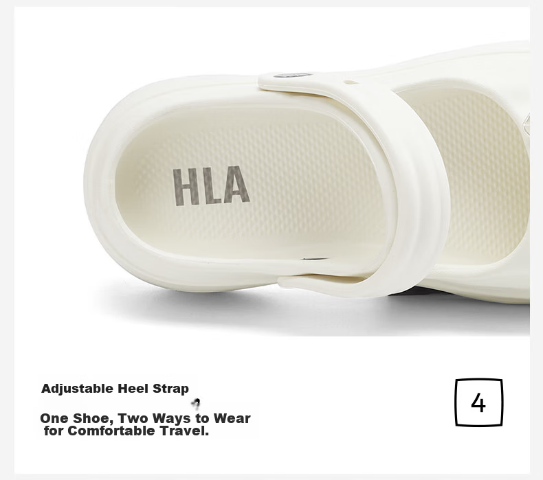 HLA Women's Hole Shoes Height Increasing Dual-Wear Casual Sandals Beach Shoes HDALXW2CEG003 Black Size 35-36 12