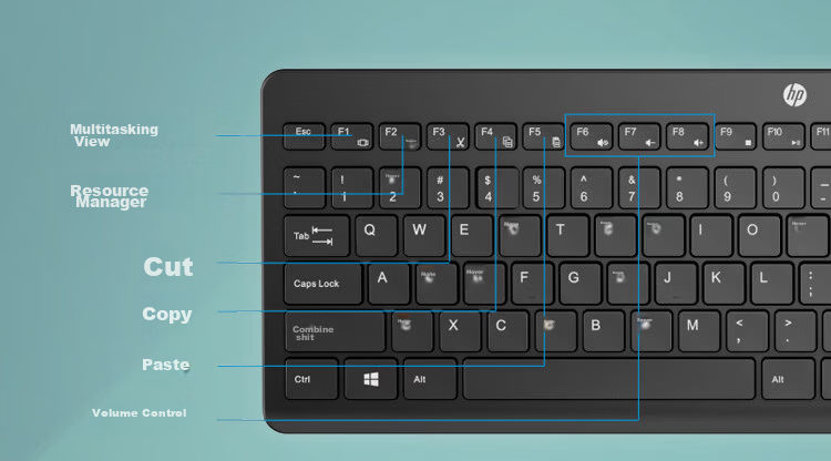 HP Wired Keyboard and Mouse Set USB Plug and Play Silent Office Keyboard and Mouse Full Set for Laptop and Desktop Commercial Use 11