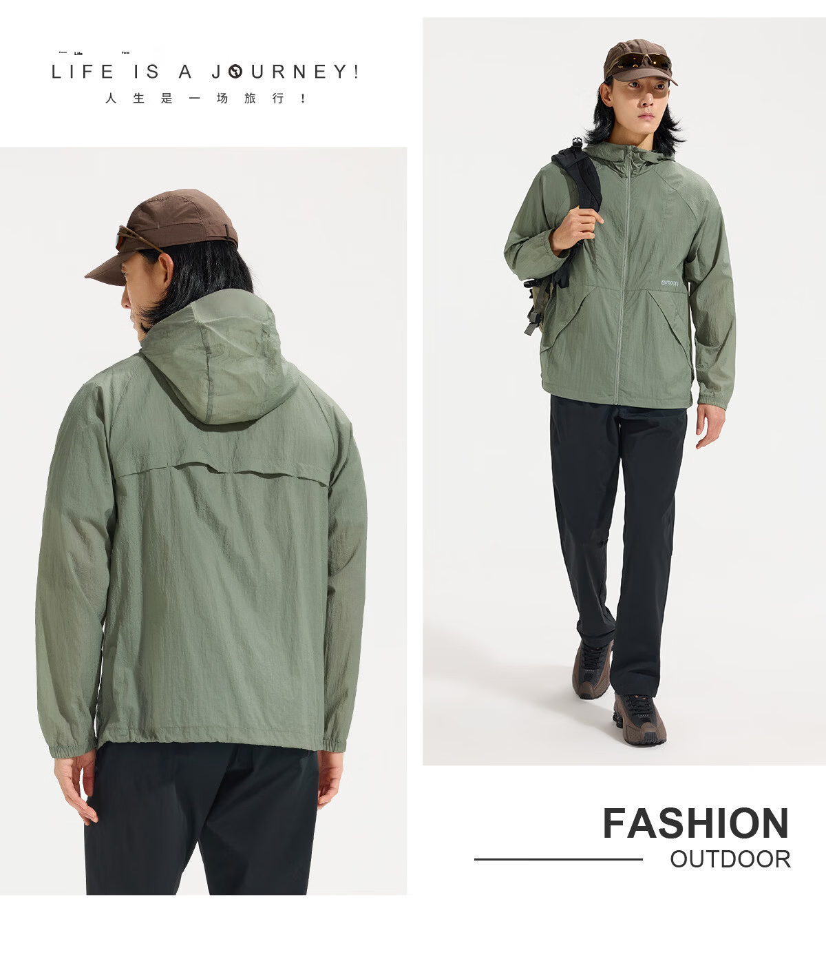 OUTDOOR PRODUCTS Men's Sun Protection Jacket Spring Summer 2026 Lightweight Comfortable Water-Repellent Coat UV Protection UPF50+ OFPF621312 23