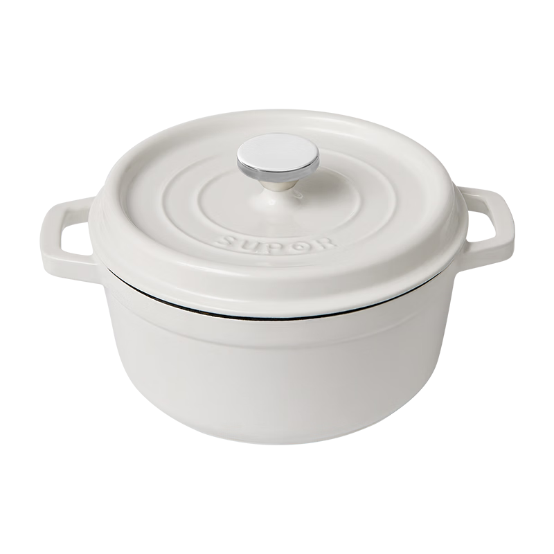 SUPOR Enameled Cast Iron Pot 22cm Soup Stew Pot Tea White ET22MF01-C