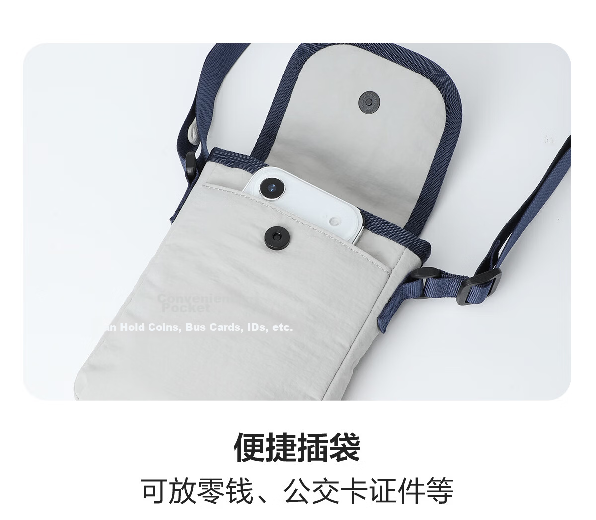 Reebok Fashion Single Shoulder Crossbody Phone Bag Portable Lightweight Storage Pouch Outdoor Sports Cycling Commuting Mini Small Bag 20