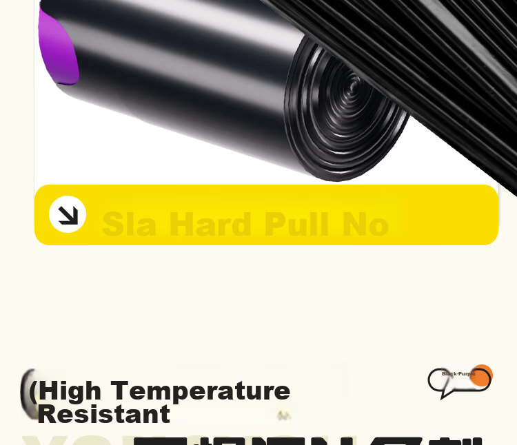 Bendi Black Drawstring Trash Bags 45x50cm 80pcs Double-Sided 2.4 Mil Thickened Tear-Resistant Household Carry Handle 9