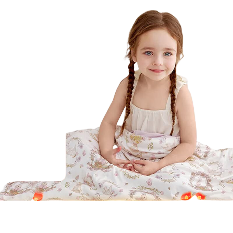 YEEHOO 100% Mulberry Silk Quilt Washable Baby A-Class Antibacterial Mite-Resistant Cooling Air Conditioning Summer Quilt 105*140cm