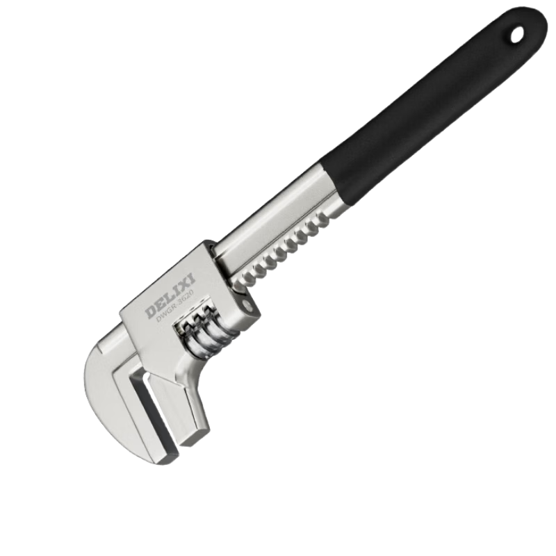 Delixi Adjustable Wrench Universal Multi-Function Pipe Wrench Thickened F-Type 15 Inch Right Angle Wrench 100mm Opening