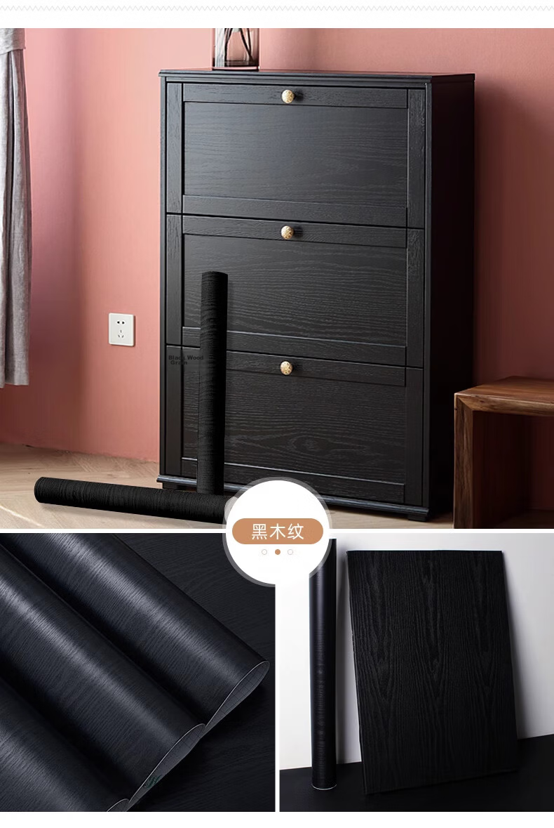 Xinuo Desktop Renovation Wood Grain Waterproof Self-Adhesive Stove Wall Paper Desk Bookshelf Moisture-Proof Wardrobe Door Furniture Sticker 14