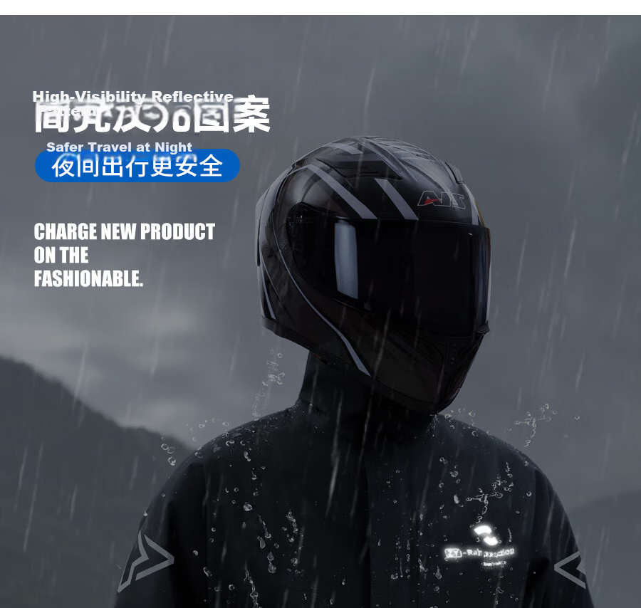 KEYRU Motorcycle Raincoat Electric Vehicle Rider Rain Suit Set Unisex Delivery Split Type Heavy Rainproof 11