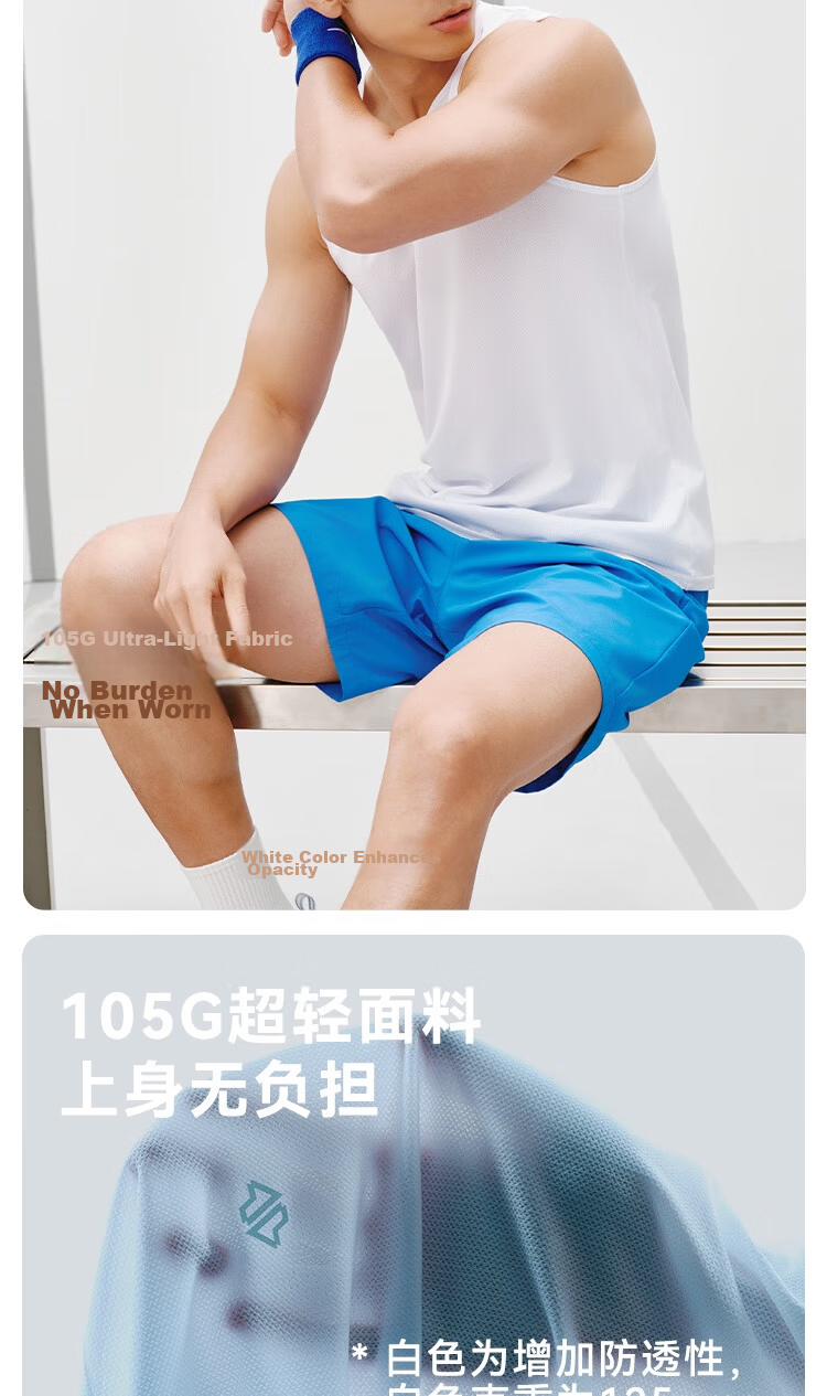JD Jingzao [100 Ultra Breathable] Men's Quick-Dry Running Vest Mesh Breathable Durable Fitness Tank Top Black S 7