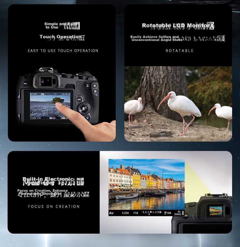 Canon RP Mirrorless Camera Official Flagship Entry-Level Full-Frame Micro Single Body for Portrait Landscape Travel Photography Vlog Live Streaming 4K Video Recording 7