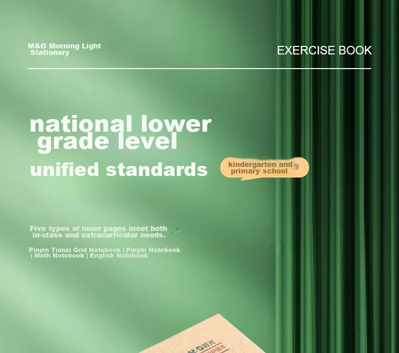 M&G Stationery 36K Pinyin Notebook Tianzi Grid Character Book Math Book English Book 5 Subjects 5 Books Each Kindergarten to Primary Transition Workbook Exercise Book Total 25 Books 1