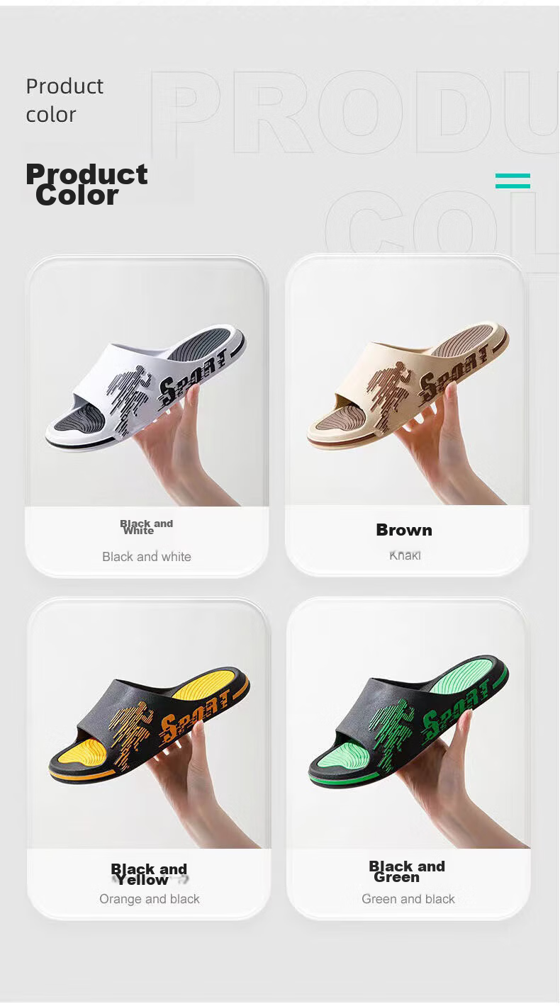 Huili Sports Slippers for Men, Bathroom Indoor Outdoor Non-Slip Thick Sole Sandals, HL39391 Brown Size 43-44 9