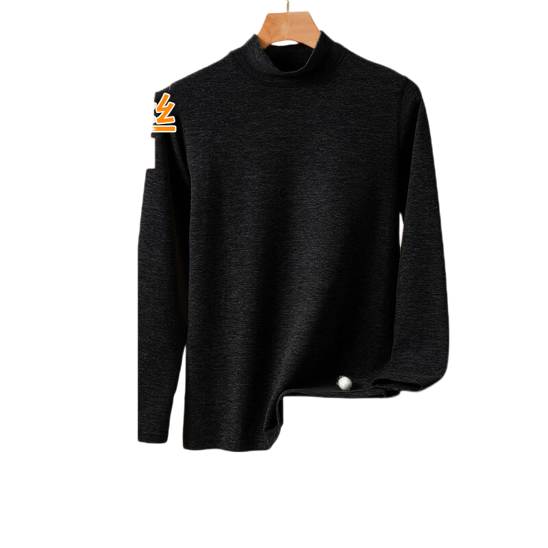 LangSha Plus Size Thermal Underwear Men Wool Silk 10A Antibacterial Mite-Resistant Large Size Mid-Neck Autumn Shirt and Pants Set