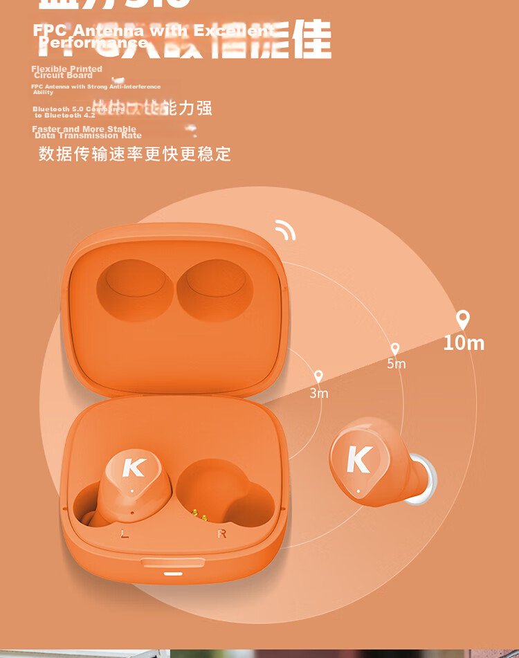 KUGOU Rainbow Candy [42-Hour Music Bean] 6.0 Bluetooth In-Ear Wireless Earphones Low Latency Gaming Call Long Battery Life Mini for Huawei Xiaomi M56s 11
