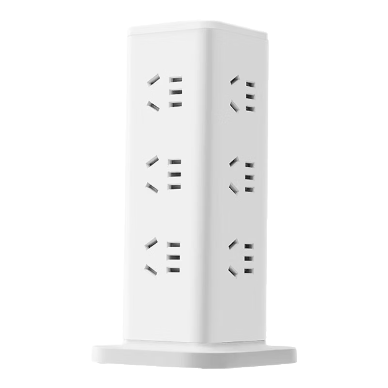 BULL Vertical Power Strip Overload Protection Socket/Extension Cord/Power Board Dormitory Home 12-Outlet Master Switch 1.6m Length GNV-UL1012 White