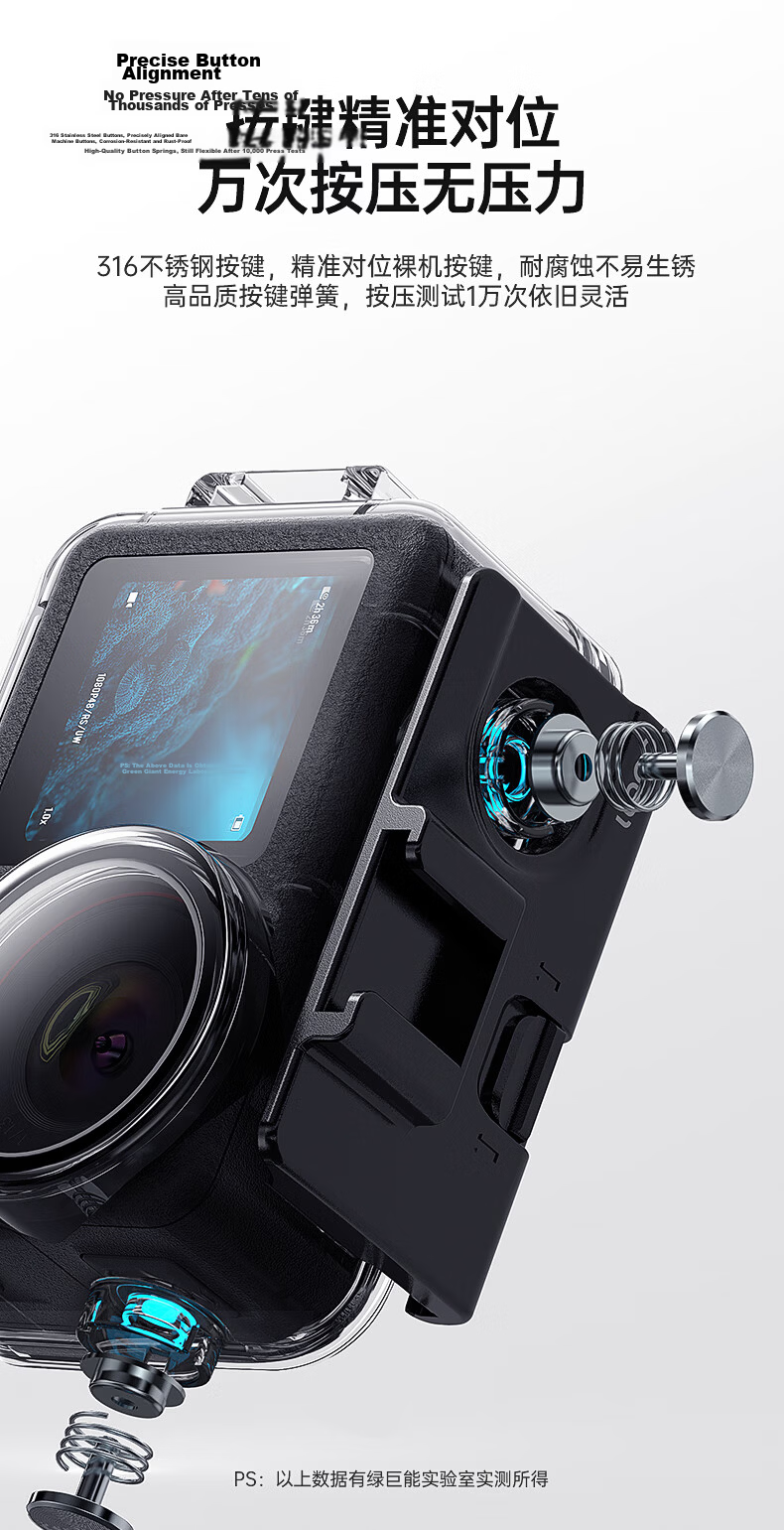 Llano DJI Action5 Pro Diving Accessories 60m Waterproof Case Set for Action4/3 Protective Case Sports Camera Snorkeling Surfing Beach Cycling Skiing Protective Cover 15
