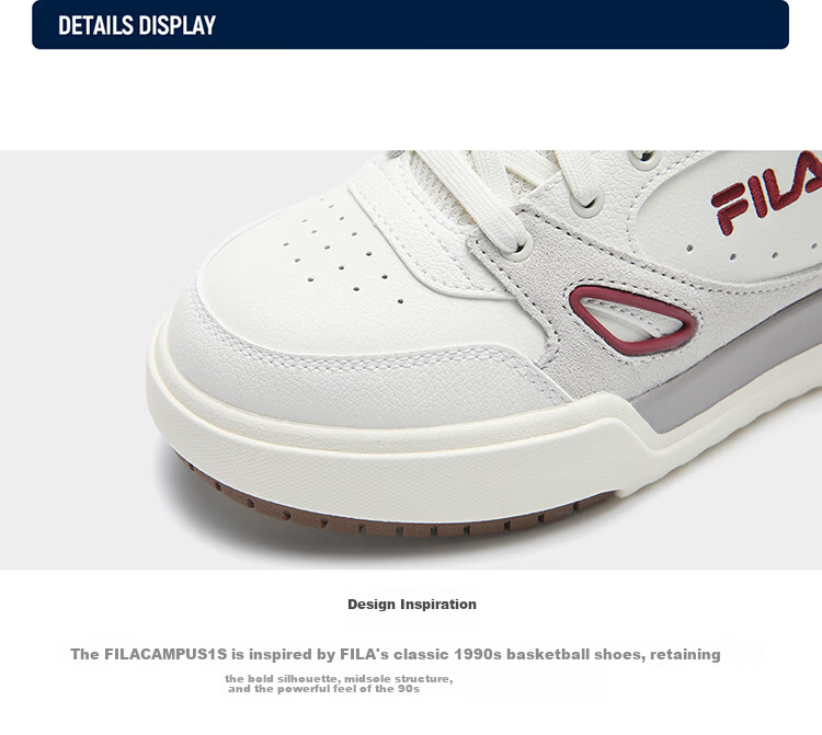 FILA Official Women's CAMPUS 1S Sneakers 2026 Spring Square Casual Shoes 50