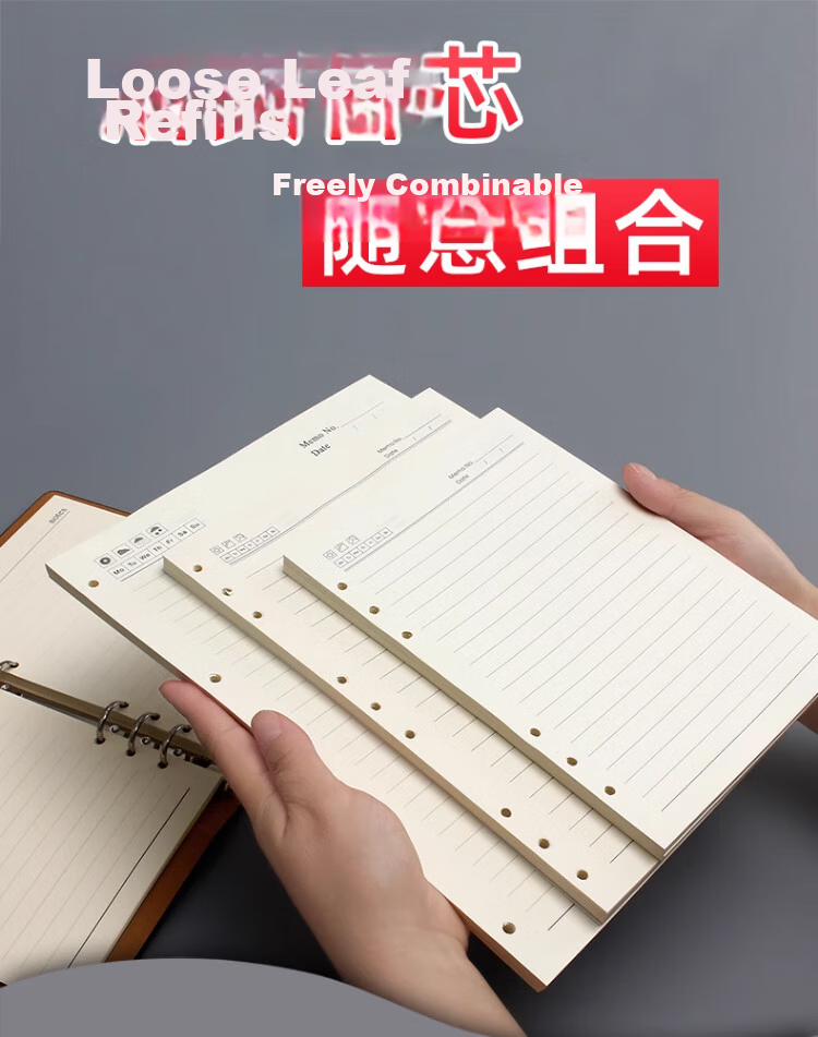 Xutong A5 Loose-Leaf Refill Paper for 6-Hole Notebook, 80 Sheets/160 Pages, Blank Thickened Refill Inner Pages for Notebooks, Meeting Notes Journal 1