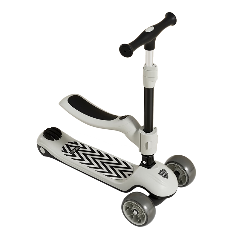 BEIESTATE Supreme 2-in-1 Scooter for Kids Ages 1-3-6, Foldable and Detachable Birthday Gift, Mica Gray
