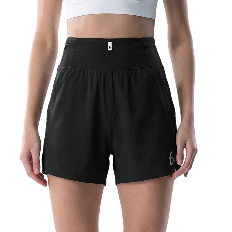 Feibit Air Pants 4.0 Women's Waist Bag Shorts Breathable Running Sports Pants 4-Inch Quick-Dry Classic Black S