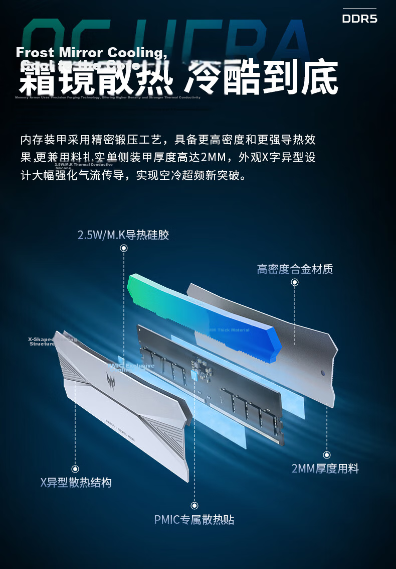 PREDATOR 48GB (24GBx2) DDR5 8400MHz Desktop Memory Hera Yingfeng Series RGB Light Bar (C40) Shadow Black AI Computer Accessories 10