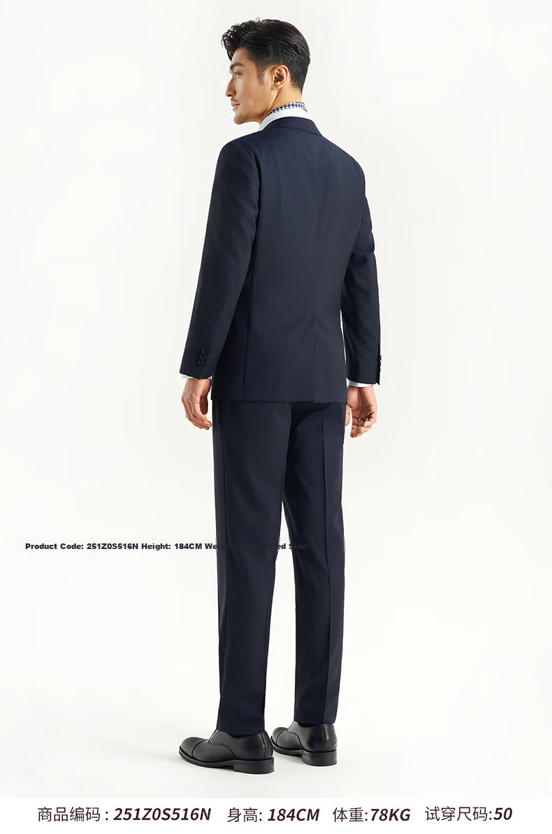 Shirt Lao Luo [Platinum Master Single Suit] Machine Washable Merino Wool Sorona Notch Lapel Suit 251Z0S516N 13