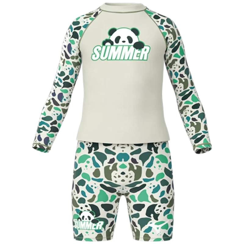 MIZUNO Children's Swimwear, Boys' Two-Piece Swimsuit, Knee-Length Surf Shorts Set, Hot Spring Equipment, G1406 Green, Size 150