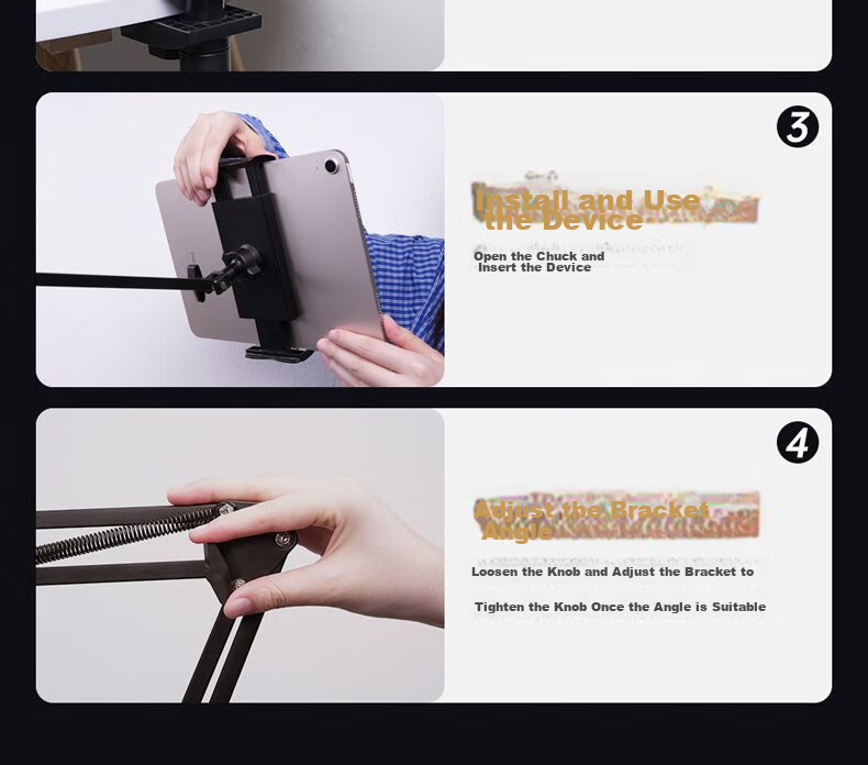 LINGCHEN Tablet Stand, Bedside Phone Holder, Lazy Stand, IPad Desktop Multi-Functional Armrest, Bedside Video Watching, Online Classes, Overhead Shooting, 360° Adjustable Support Stand, LC-CT 30