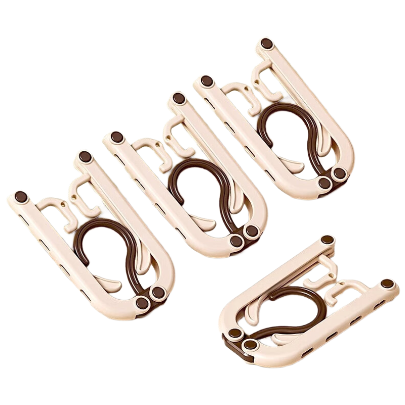 Baicaoyuan Foldable Travel Clothes Hanger Fabric Material Non-Slip Groove Design 8-Pack