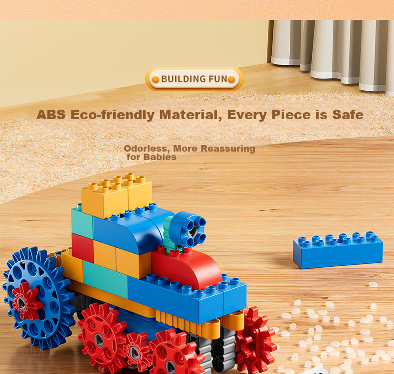 Yisrui Children's Building Blocks Toy for Ages 1-3-6-12, Large Particle House Building Blocks, Assembly Toy for Boys and Girls, Birthday Gift 15