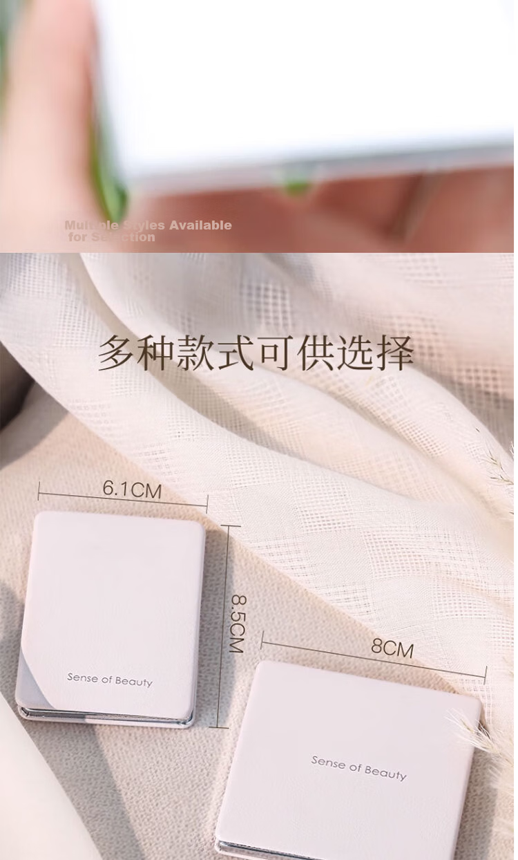 GOOOD Double-Sided Small Mirror Portable Makeup Mirror Exquisite Men's Pocket Folding Mini Handheld Round Mirror 17