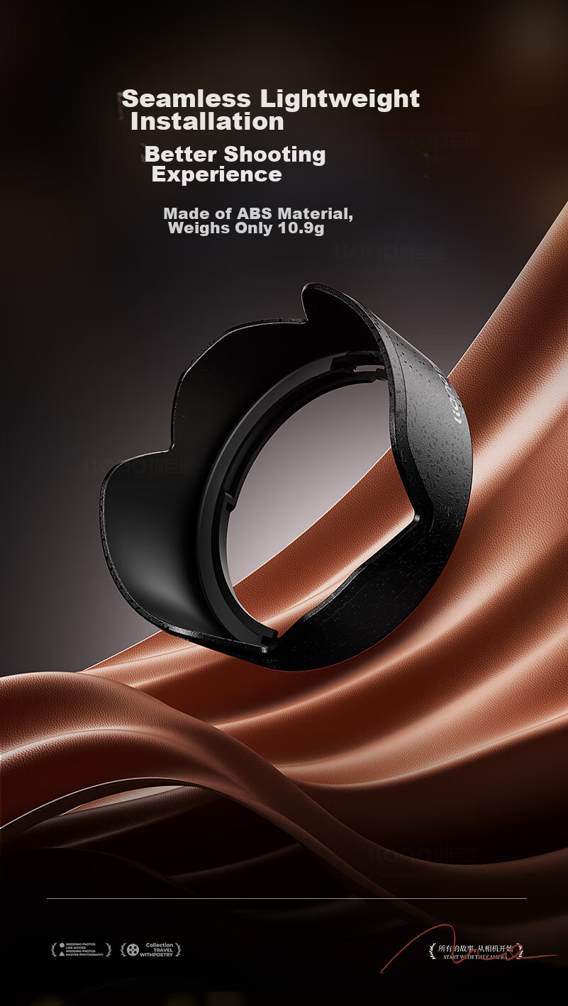 Llano Camera Lens Hood, Compatible with Canon RF 50mm F/1.8 STM, Fixed Focus Small Phlegm Cup, 43mm Lens Hood, for R7 R10 R50 RP Accessories, Alternative to ES-65B 5