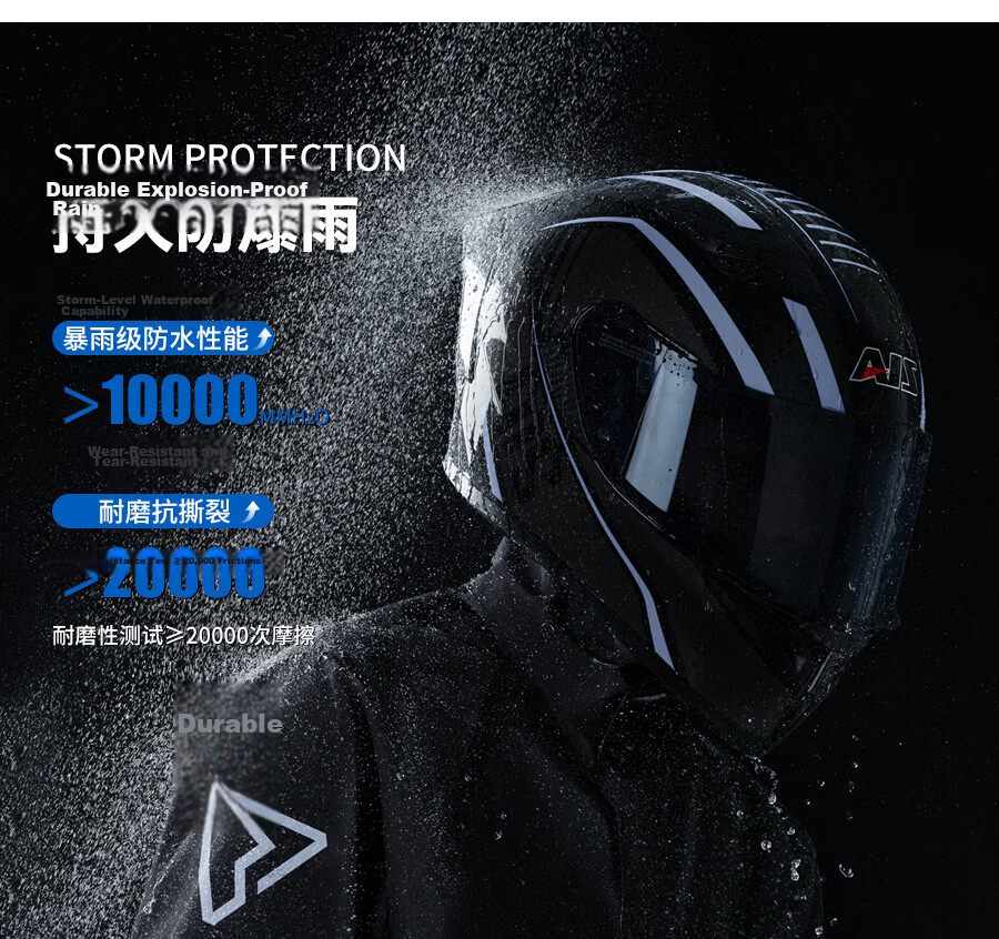 KEYRU Motorcycle Raincoat Electric Vehicle Rider Rain Suit Set Unisex Delivery Split Type Heavy Rainproof 7