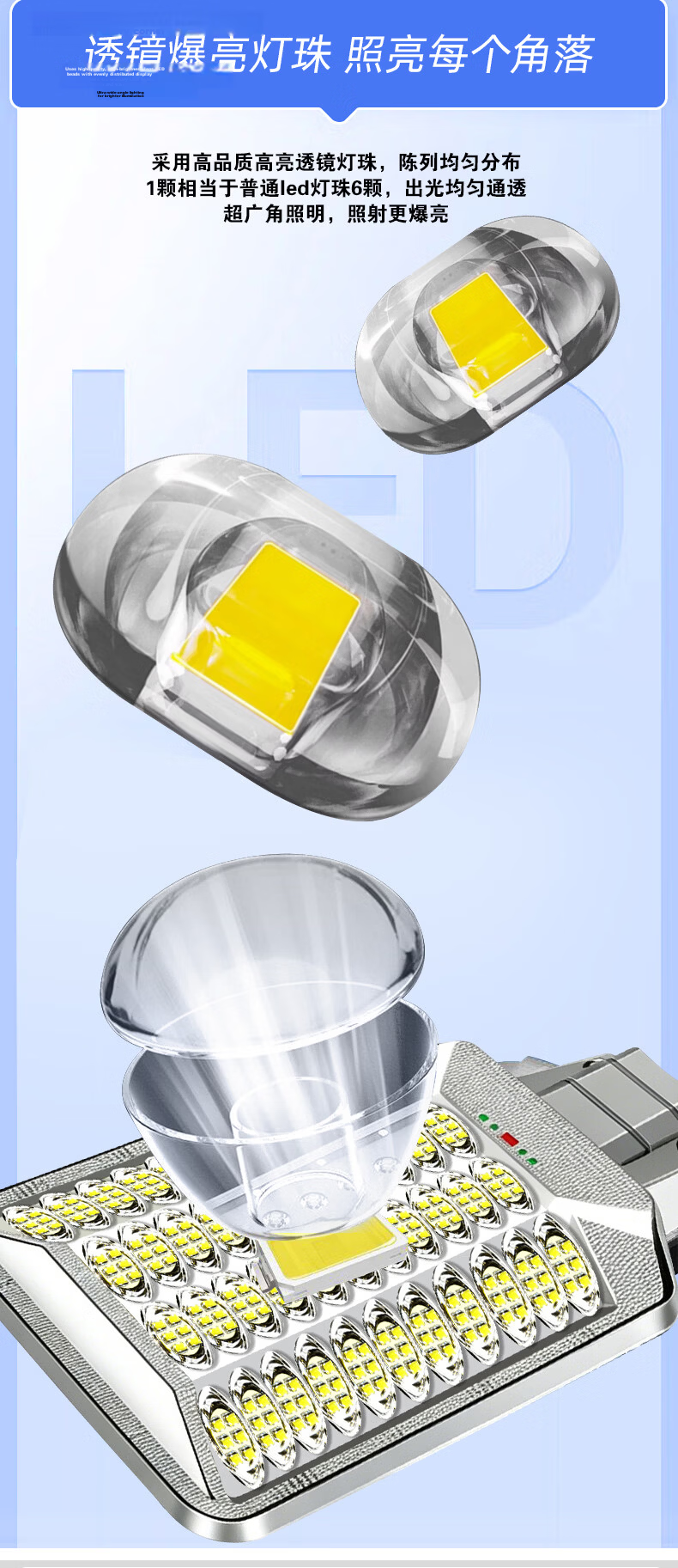Bolanger Solar Outdoor Lighting, New High-Power Garden Light, Rural Household Human Body Radar Sensing Waterproof Street Lamp 6