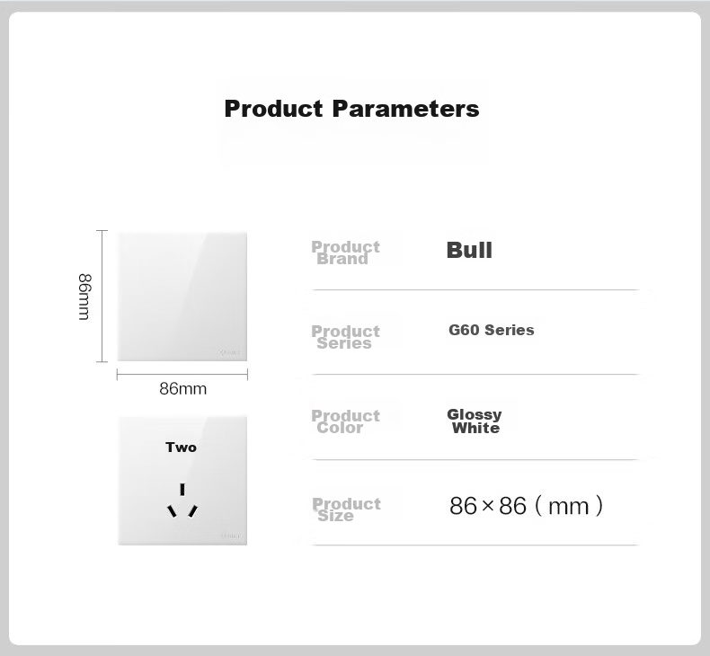 BULL G60 Series One-Gang Multi-Control Switch Ultra-Thin Large Panel Switch G60K134 Glossy White 17