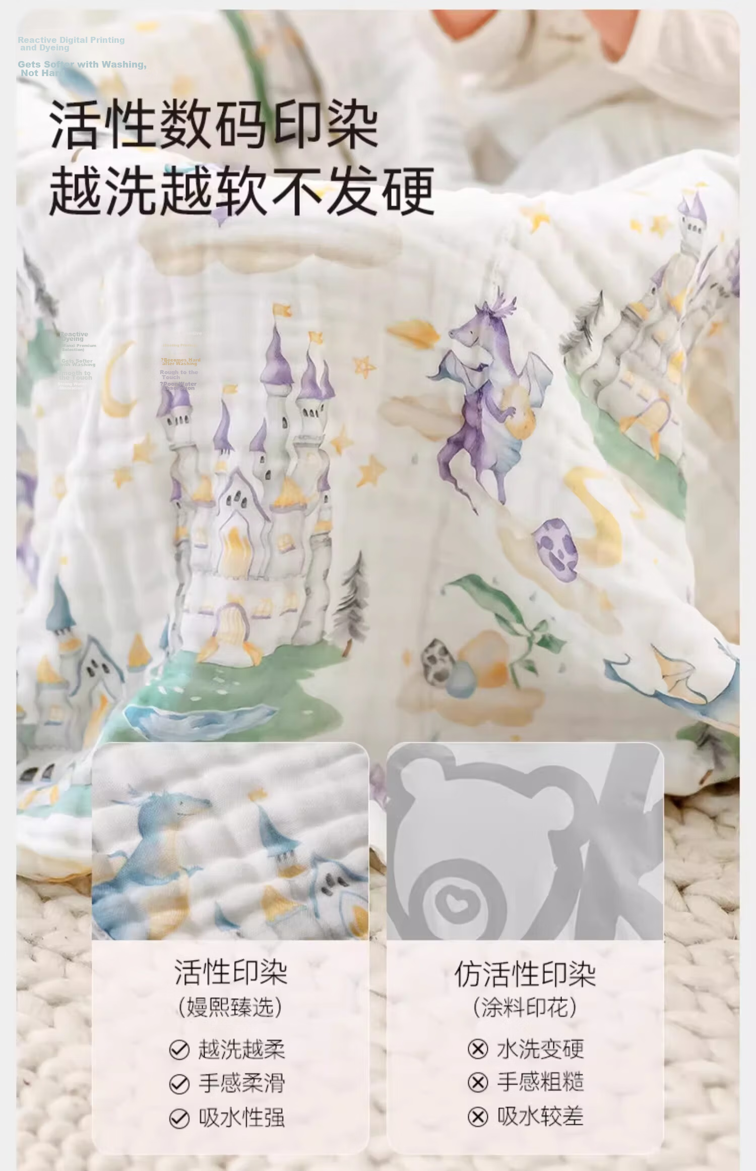 EMXEE Baby Gauze Bath Towel A-Class Pure Cotton Children's Bath Towel Newborn Bath Towel Bath Wrap Kaleidoscope 100cm 20