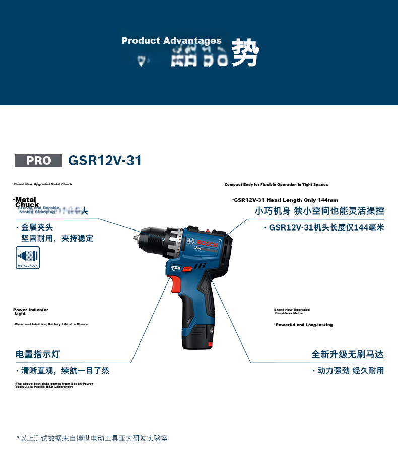 BOSCH 12V Lithium-Ion Brushless Cordless Screwdriver Drill GSR12V-31 2.0Ah Battery and Charger Kit 8