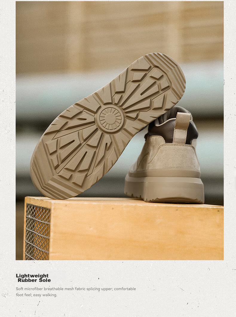 Bull Family Martin Boots Men Autumn Winter New Retro Fashion Round Toe Work Boots Outdoor Thick Sole High Top Shoes 13