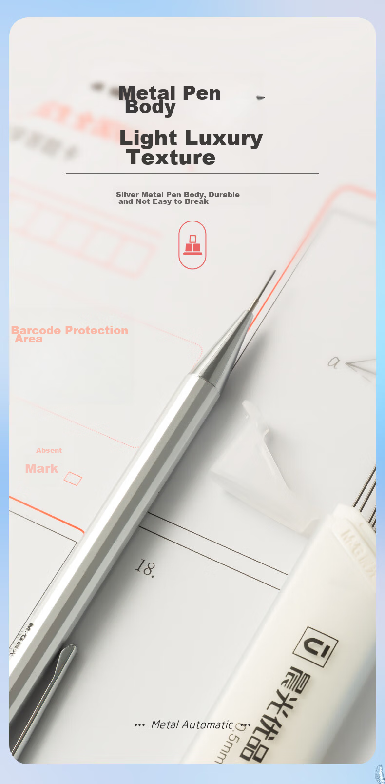 M&G Automatic 2B/0.5 Mechanical Pencil for Exam Use, Stable Writing, Break-Resistant Lead, Student Exam Writing, Simple Barrel, Single AMPT5703 4