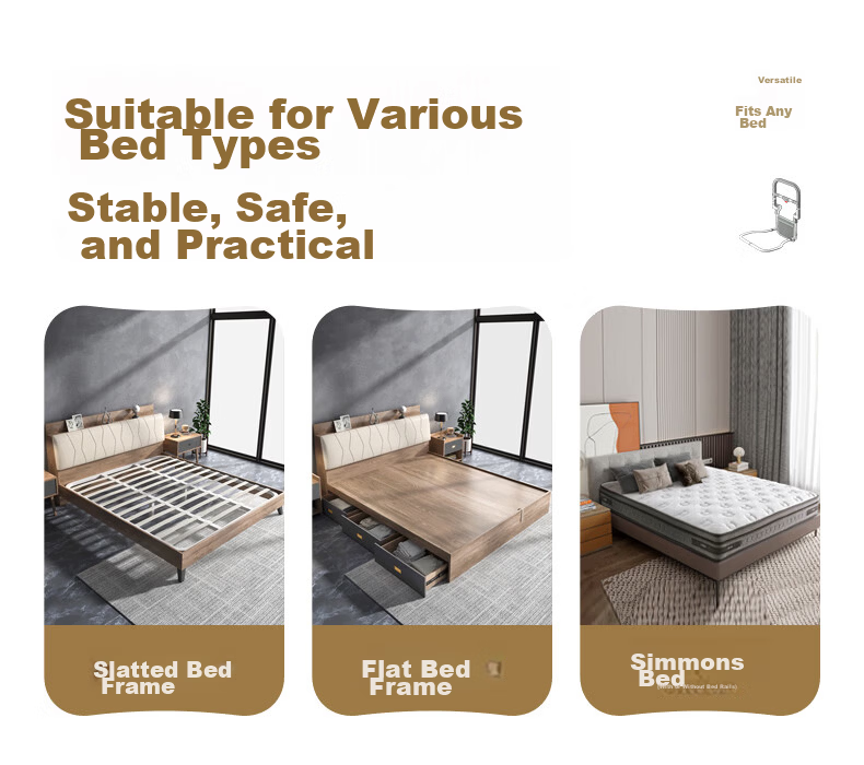 Interhasa! Bedside Assist Handle for Elderly, Getting Up Aid, Support Bar, Anti-Fall Bed Rail P1370017 11