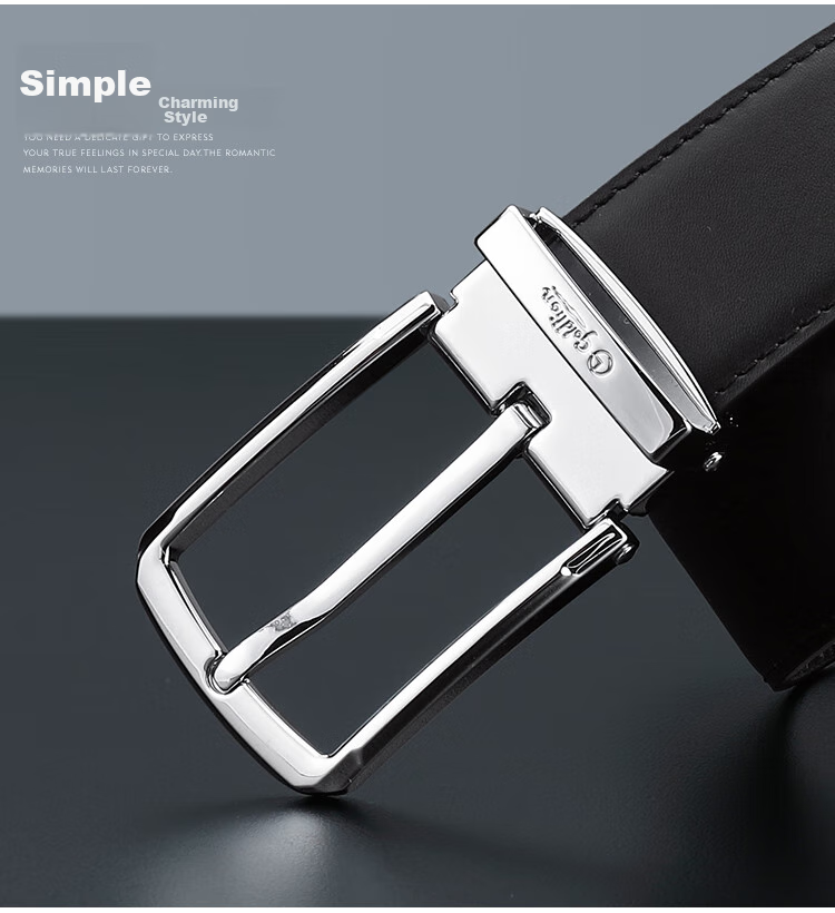 Goldlion Men's Pin Buckle Belt, Business Waistband Gift Box, Fashionable Trouser Belt, Birthday Gift 3
